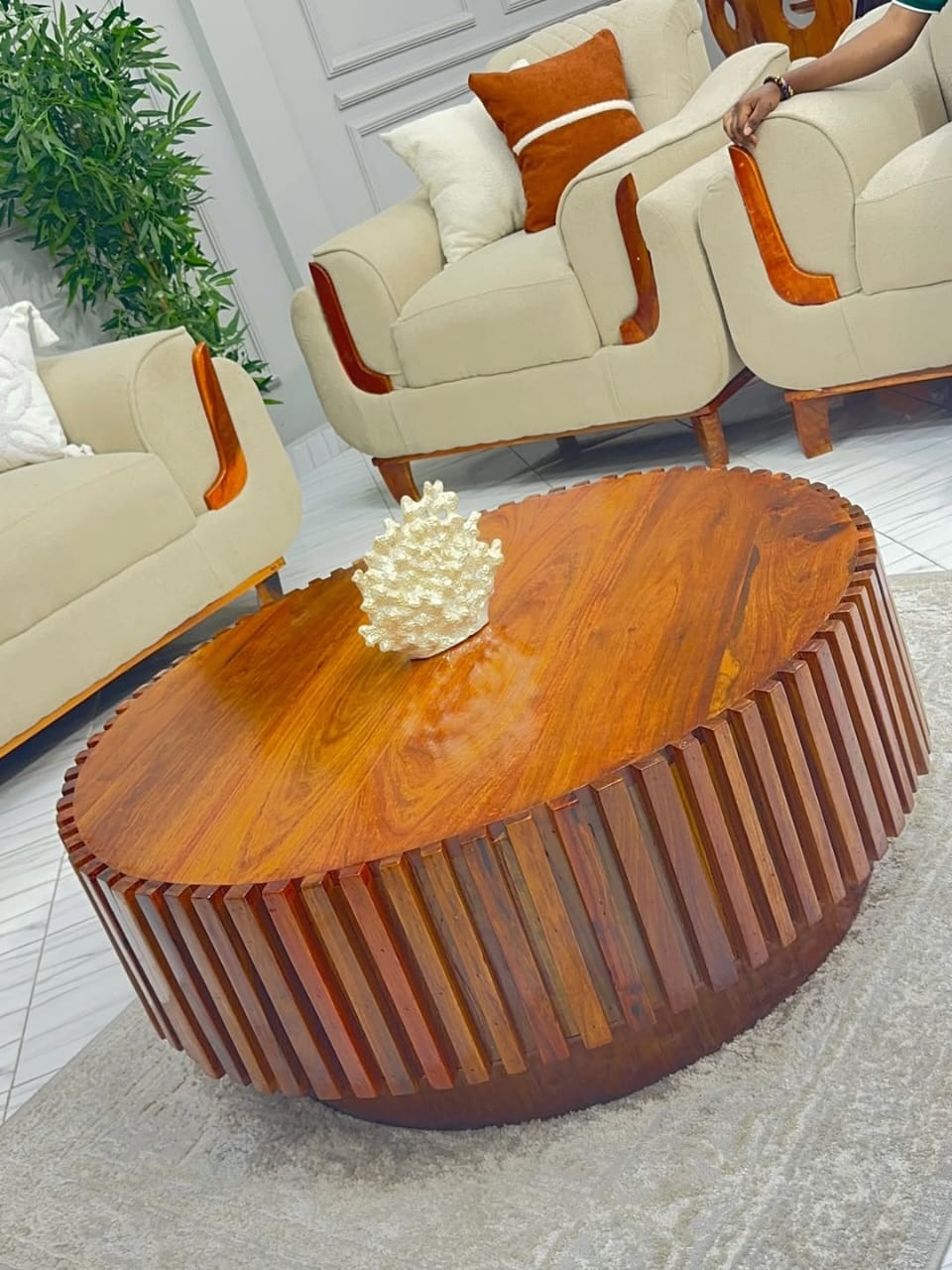 Luxury Glass-Top Coffee Table