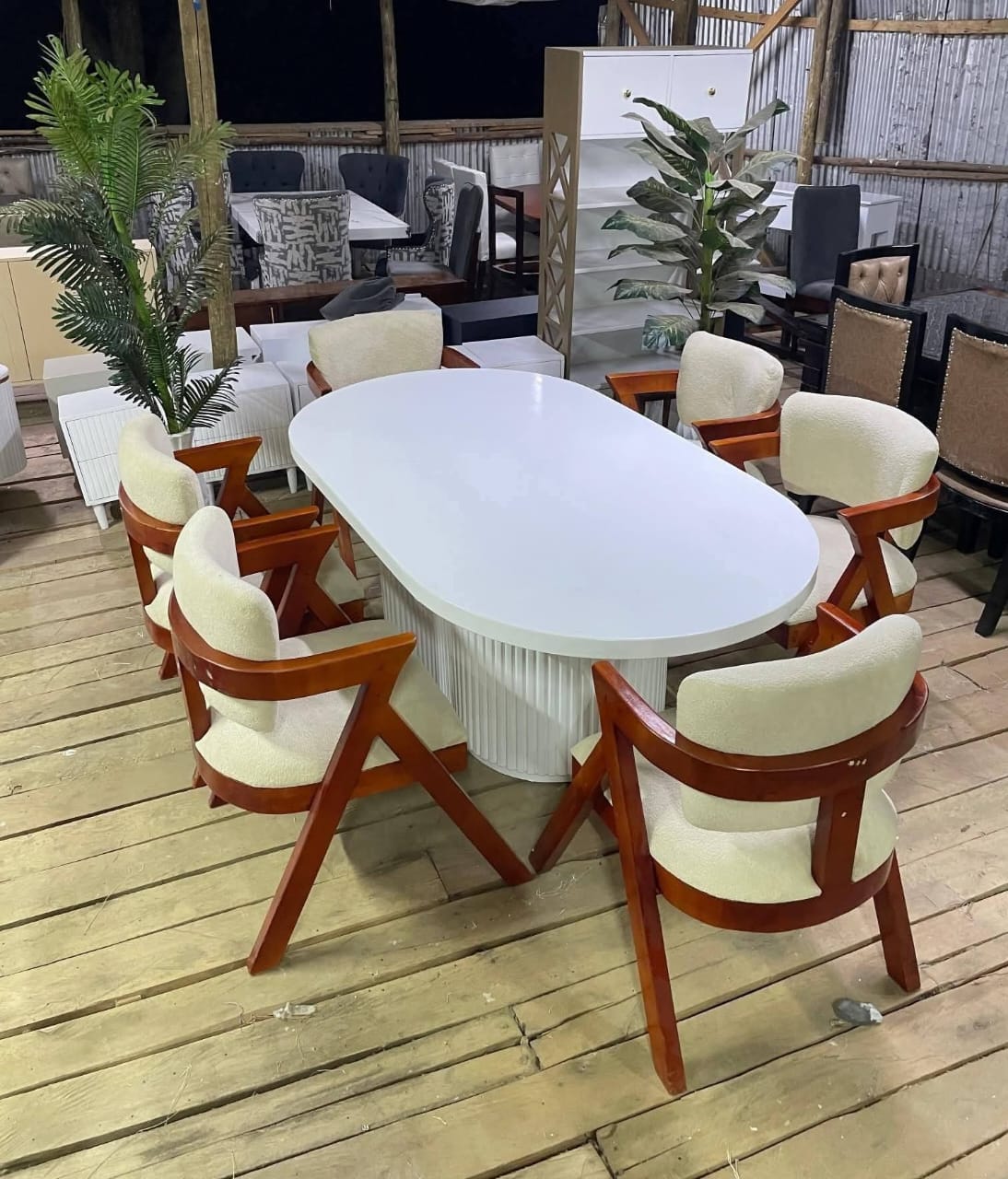 Rustic Hardwood Dining Set